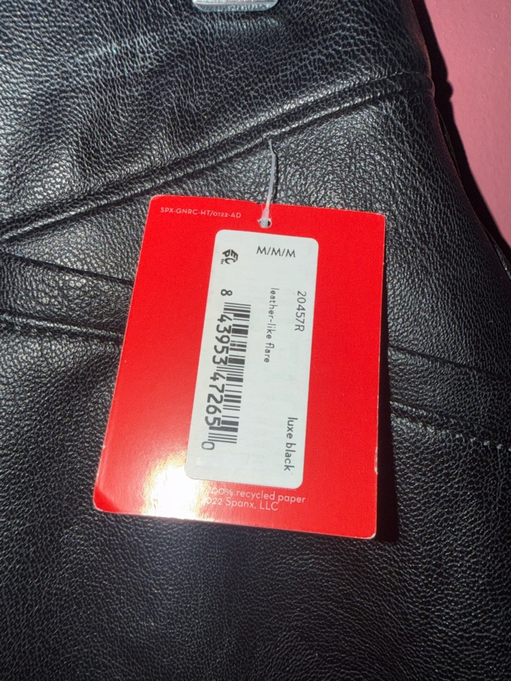 SPANX Black Faux Leather flare pants NWT - Picture 5 of 6